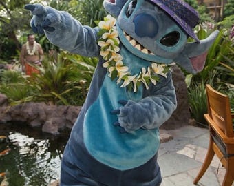 Handgefertigter Maskottchen-Anzug Stitch Alien Kostüm für Erwachsene Party-Entertainer-Outfit, professionelle Cosplay Event Wear, komplettes Bühnenleistungs-Set