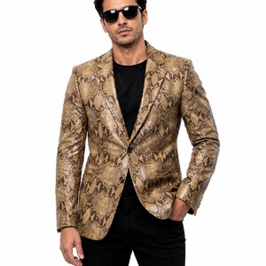 Majima Goro Inspired Snake Print Blazer Jacket – Yakuza Like a Dragon Men's Cosplay Costume