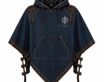 Obsidian Leather Poncho