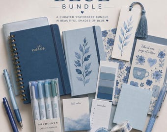 Blue Bookish Bundle | Stationery Kit | Junk Journaling Supplies