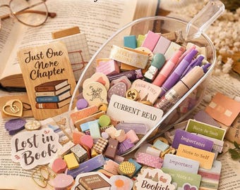 Bookish Annotation Mystery Scoop | Reading Accessories & Annotation Supplies | BookTok Gift for Book Lovers | Tabs, Pens, Stickers, Washi