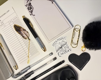 Dark Academia Journaling Kit | Black Stationery Bundle, Book Lover Gift