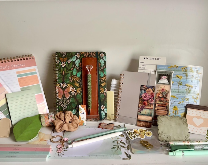 Featured listing image: Botanical Butterfly Stationery Bundle | Journal Supplies And Planner Accessories