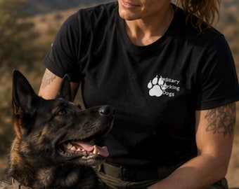Military Working Dog Retired T-Shirt – American Flag Paw Print Graphic