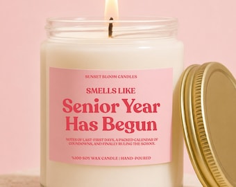 Senior Year Candle, Senior Year Has Begun, Senior First Day of School Gift, Graduation Countdown, High School Senior Gift, Class of 2027