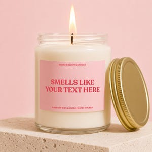 Smells Like Custom Candle, Blank Label Candle, Custom Logo Candle, Personalized Candle, 4 oz Mini Candle, Wedding Favor Gift