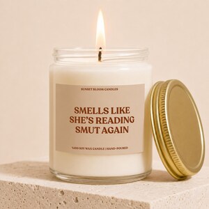 Book Lover Gift Candle, Funny Romance Reader Present, Smells Like Shes Reading Smut Again, BookTok Birthday Gift