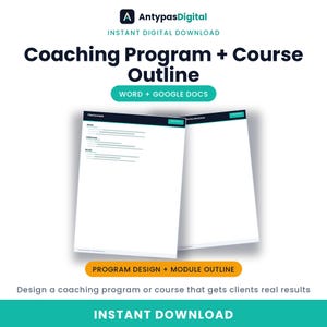 Coaching Program Course Outline Workbook | Online Course Planner (Digital Download)