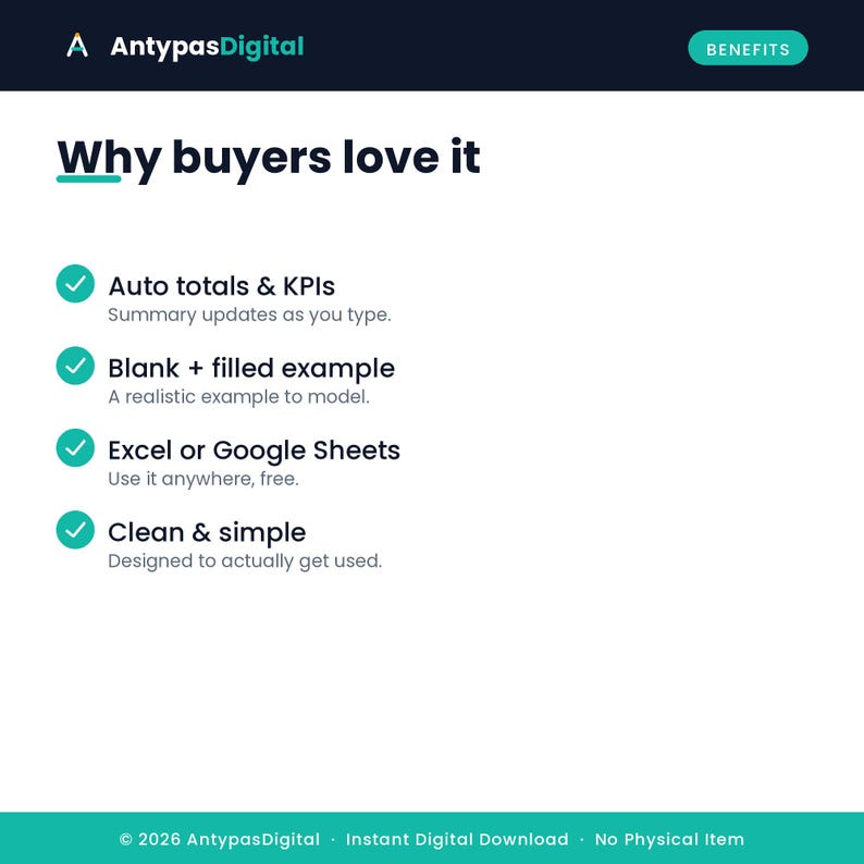 Auto totals and KPIs