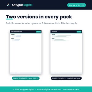 Blank tracker and filled example