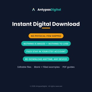 Instant digital download — no physical item shipped; re-download anytime