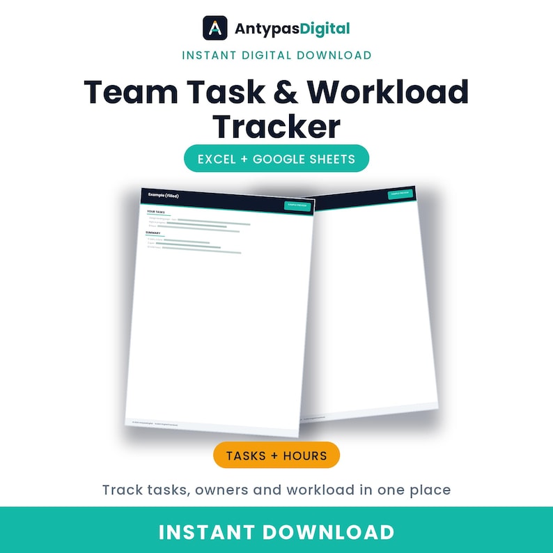 Team task and workload tracker for Excel and Google Sheets