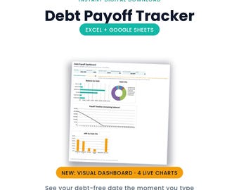 Debt Payoff Tracker | Snowball & Avalanche Spreadsheet, Excel + Google Sheets | Instant Download