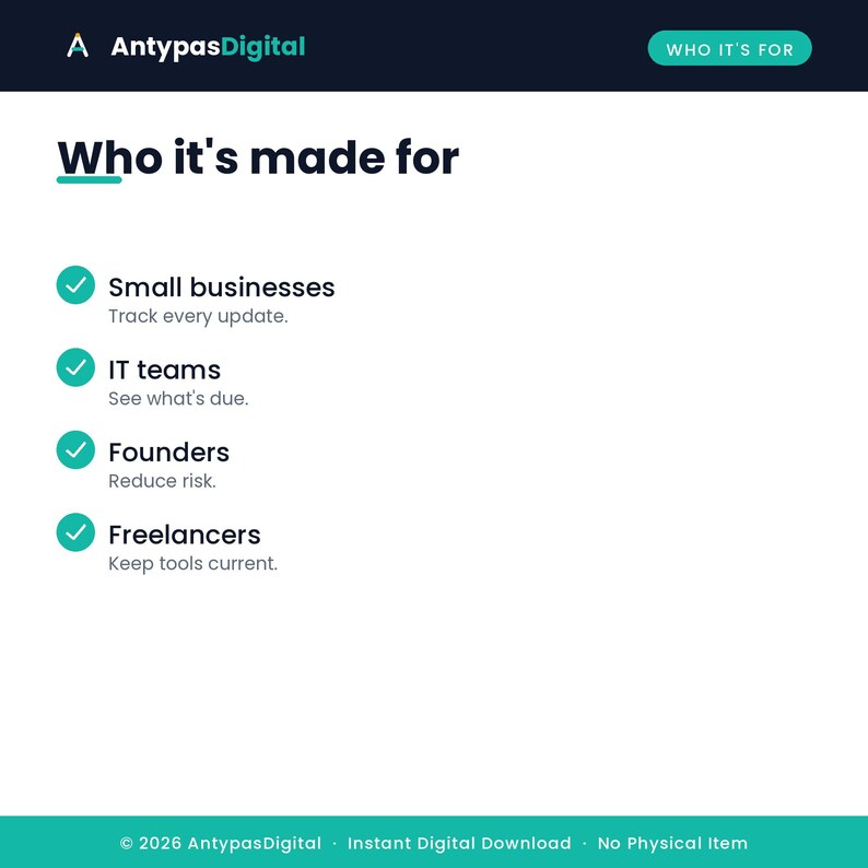 Who it is for — small businesses, IT teams and founders