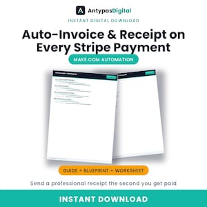 Make.com Stripe Zahlung zur Rechnung und Quittungsautomatisierung Blueprint | No-Code Einrichtungsanleitung