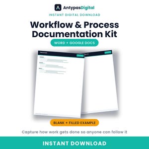 Process Documentation Template Kit | Workflow + SOP Builder for Small Business | Standard Operating Procedure Word