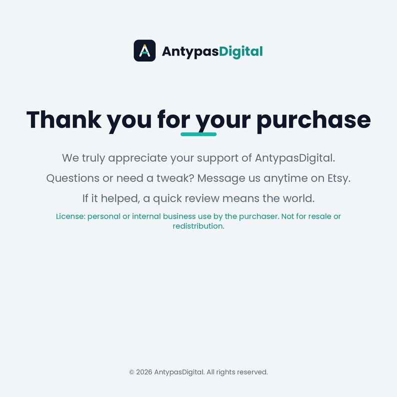 Thank you - AntypasDigital instant digital download