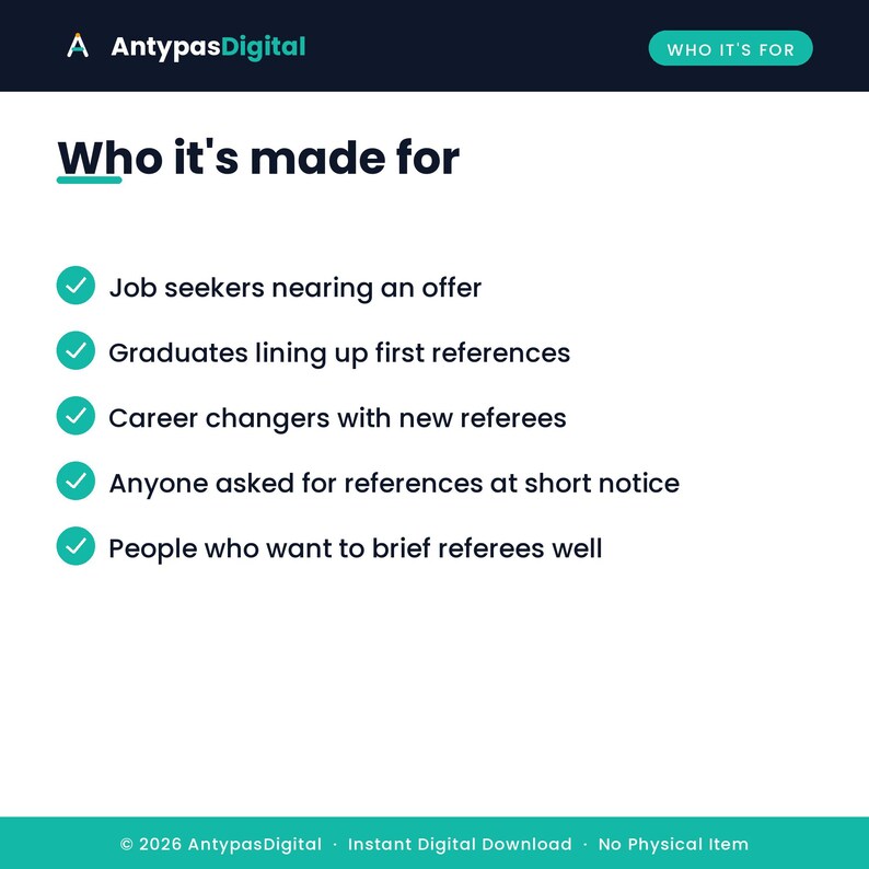 Reference check prep for job seekers