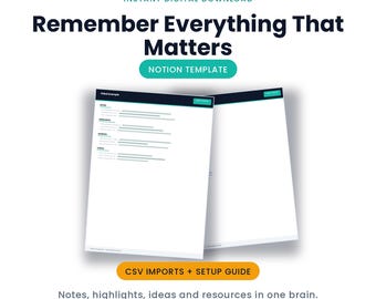 Notion Knowledge Vault Template | Second Brain PKM (Digital Download)