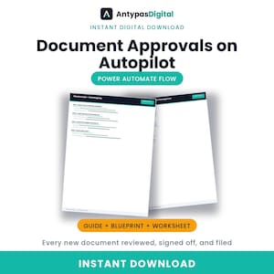 Power Automate SharePoint Document Approval Blueprint | No-Code Microsoft 365 Guide + Worksheet