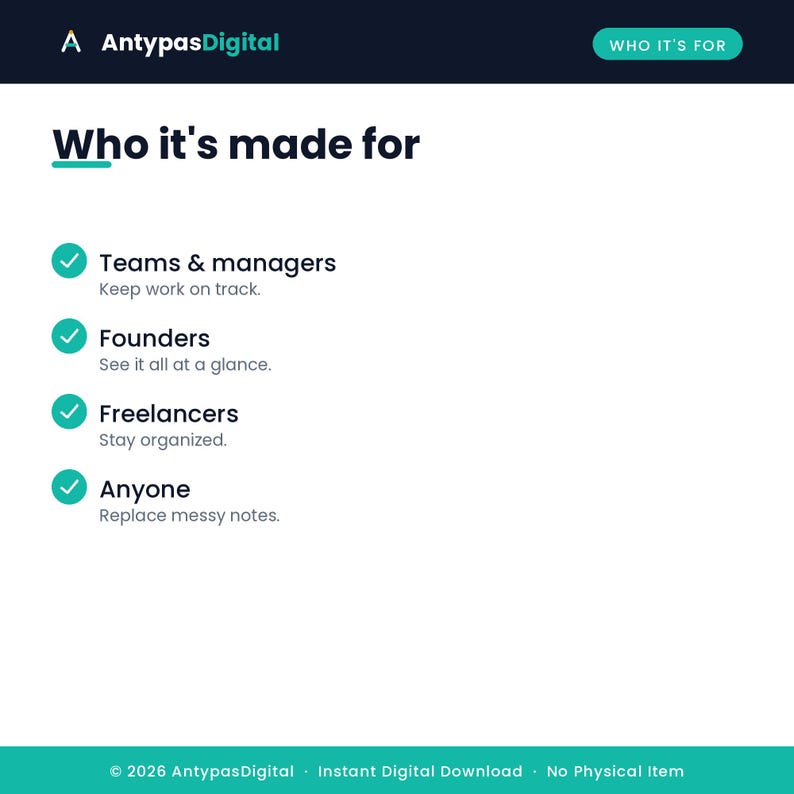 For teams, managers and founders