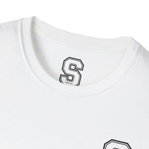 T-shirt met letter S varsity patch | T-shirt met monogram en initialen S