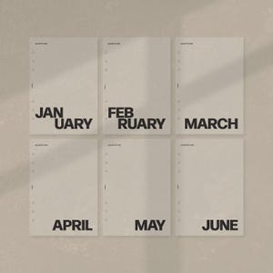 A5 Vellum Monthly Planner Dashboard Set of 12 | Translucent Overlay Decor