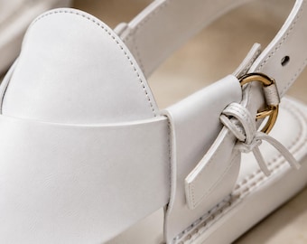 White Pointed Leather Peshawari Sandal | Men's Leather Shoes from Pakistan