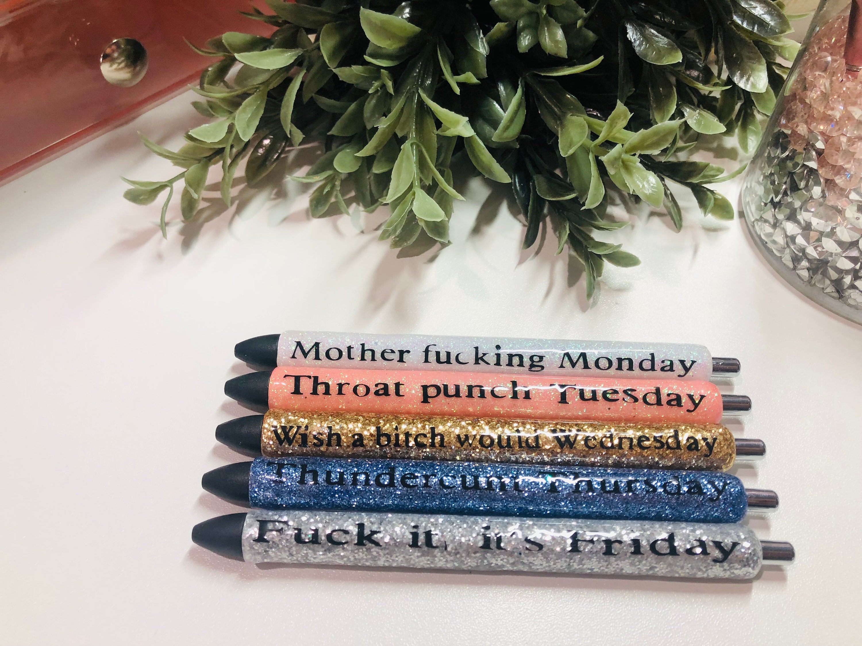 Naughty-Day of the Week Pen Set – briggsdesigns2022