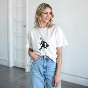 Retro tecknad t-shirt – Pixelerad muspekare affärsman grafisk t-shirt