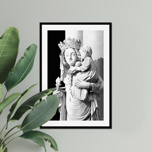 Notre Dame Cathedral Virgin Mary Statue, Fine Art Print