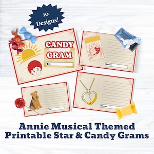 Annie Musical Themed Candy Grams | Printable Star Gram | Theatre lobby Fundraiser | Digital Download
