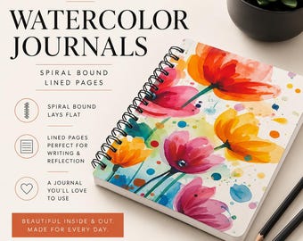 Watercolor Wildflowers Spiral Bound Journal | Colorful Floral Notebook