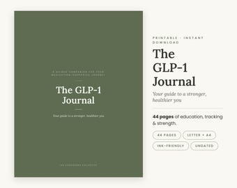 GLP-1 Journal | Medication-Supported Weight Loss Tracker & Guide (Digital Download)