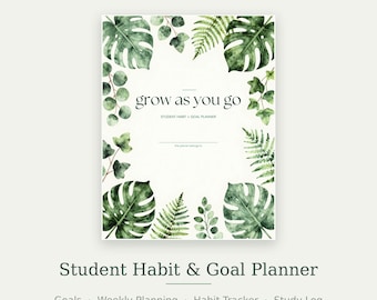 Student Habit & Goal Planner | Weekly, Study Log, Habit Tracker (Digital Download)