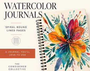 Watercolor Floral Burst Spiral Bound Journal | Colorful Flower Notebook