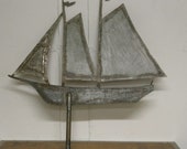 Antique Steel Sailing Ship Weathervane