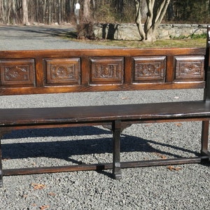 Antique Carved Oak Bench LOCAL PICKUP ONLY