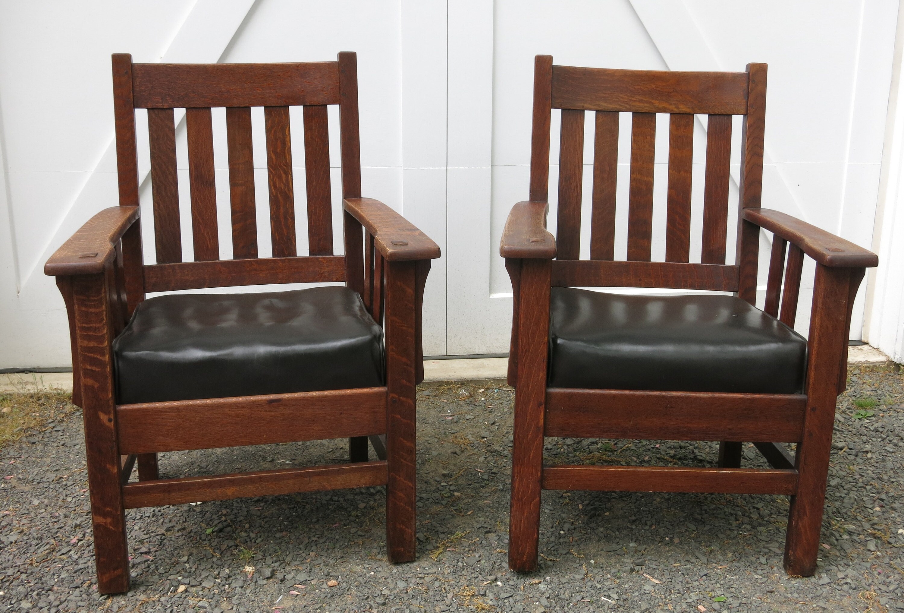Antique Stickley Quaint Furniture Oak Chairs a Pair Local Etsy