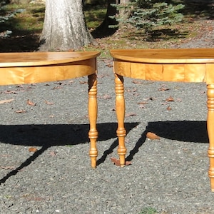 Pair of Pine Demi Lunes  NO SHIPPING Local Pickup Only