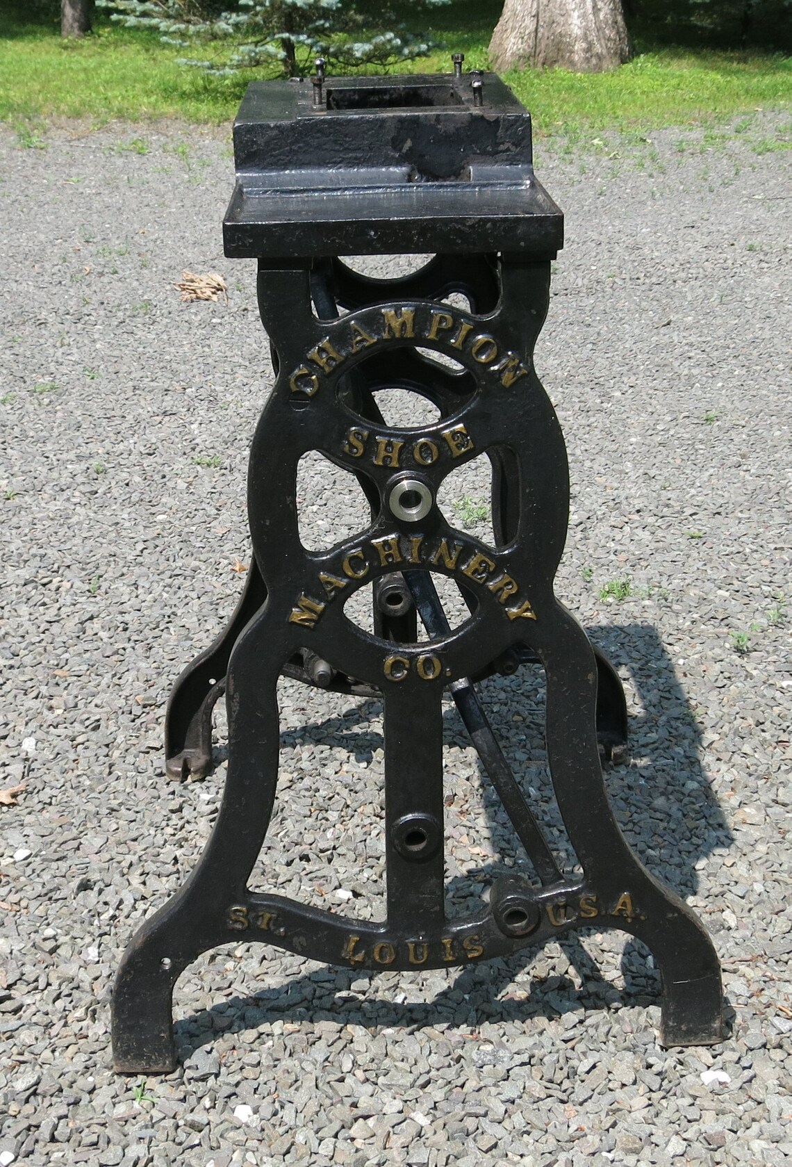 Vintage Cast Iron Machine Base Champion Shoe Manufacturing Co. Etsy