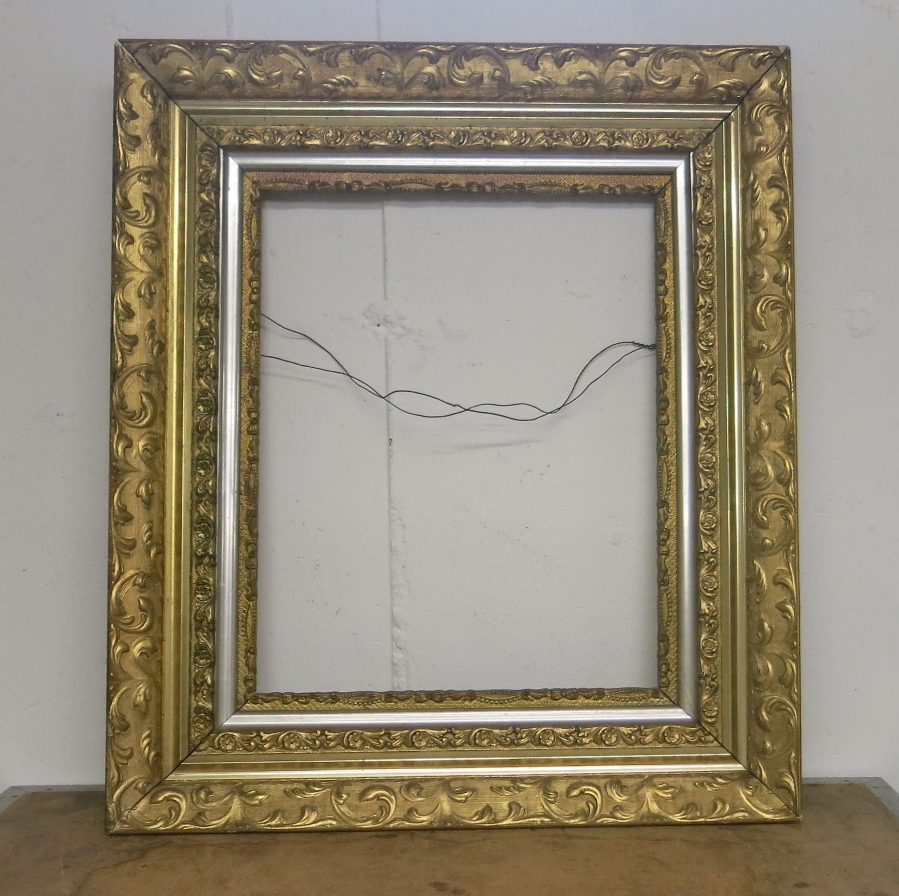 Antique Picture Frame Victorian 3 Part Gilt