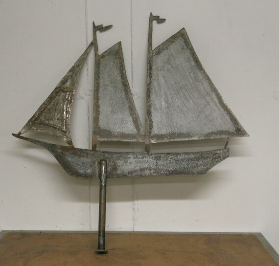 Antique Steel Sailing Ship Weathervane Etsy
