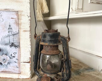 Lampada a cherosene antica Feuerhand 175 Superbaby – con raro supporto per bicicletta – una vera rarità!