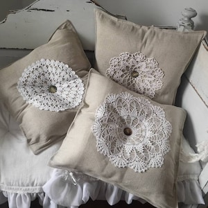 Vintage Kissen, Kissen, Leinen Kissen, sofa Kissen, brocante, cottage