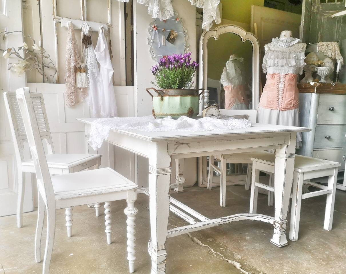 Shabby chic dining room set deals