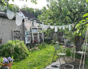 Wimpel Kette, gartendekoration, häkeldeckchen