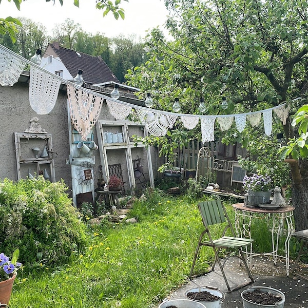 Wimpel Kette, gartendekoration, häkeldeckchen