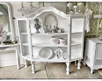 Schrankaufsatz, Regal, Vitrine, Vintage, Shabby look, Wandregal, brocante,