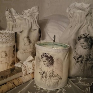 Lantern, Shabby Look, Shabby Style, Lantern Glass, Angel, Christmas, Linen, Print, Light